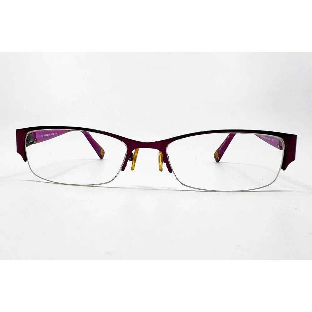 Marchon NYC Eyeglasses Womens Purple Semi Rimless Magnolia 615 51-17-135